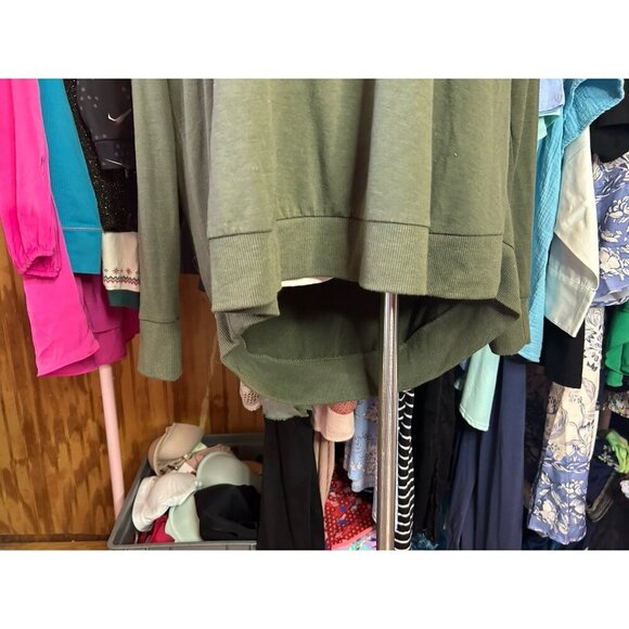 Torrid Olive Lattice Long Sleeve Sweatshirt Green Knit Size 3 (3X) Warm - Picture 2 of 8